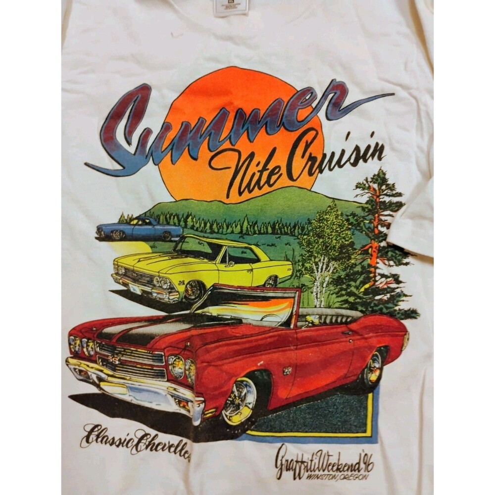 Vintage 1996 Graffiti Weekend T Shirt Roseburg Oregon Classic Car Show Chevelle